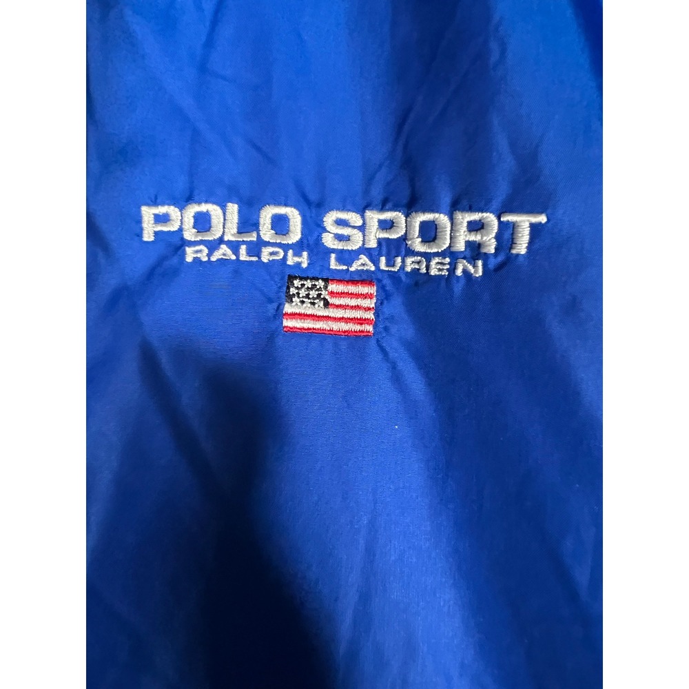 Polo‎ Sport Ralph Lauren Vintage Windbreaker Jacket Blue Mens Large Hooded 90s - Picture 10 of 16